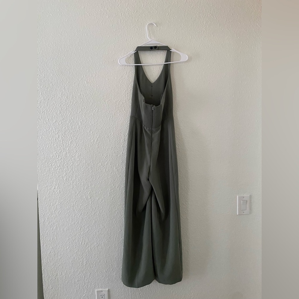 Aritzia Wilfred Upscale Olive Green Halter Jumpsuit - Picture 8 of 11
